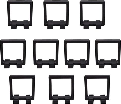 Bleiou 10 Pack 3D Floating Display Frame Stand Holder Coin Chip Jewelry Pin Display Stand Box (Black, 2.75 x 2.75 x 0.75 inch) in Saudi Arabia