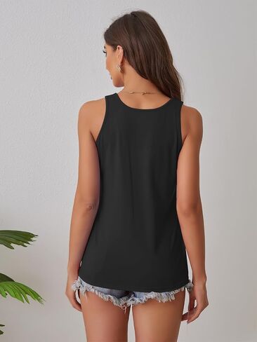 Tank Top Women Sleeveless Scoop Neck Stretch Fit Tunic Summer Camisole Layering Cotton Workout Tops in Saudi Arabia