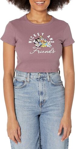 Disney Women's Mickey and Friends Group Crop T-Shirt in Saudi Arabia
