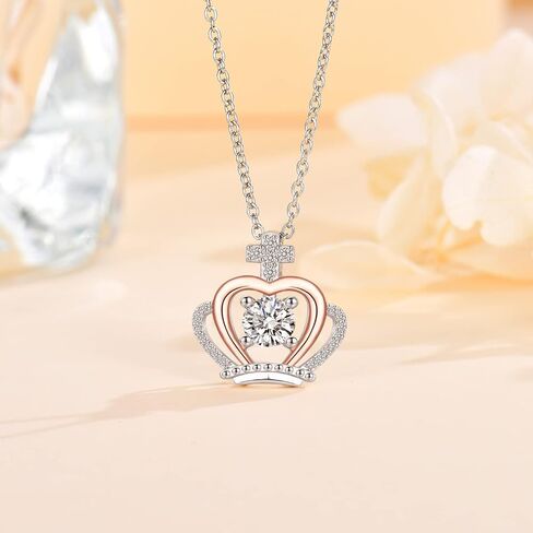 Crown Necklace Gifts for Daughters from Mom Dad, 925 Sterling Silver Cross Crown Pendant Necklace for Bonus Badass Daughter Wife, Cubic zirconia Crown Jewelry Birthday Christmas Gifts for Women Girls in Saudi Arabia