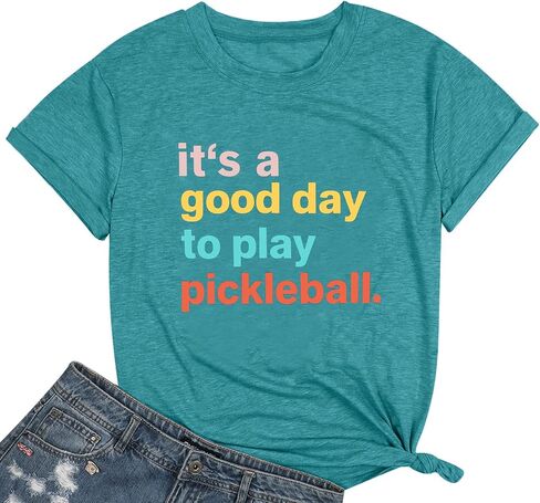 Pickleball Shirts Women Pickleball Player Lover Gifts T Shirts Pickleball Graphic Casual Short Sleeve Tee Tops in Kuwait