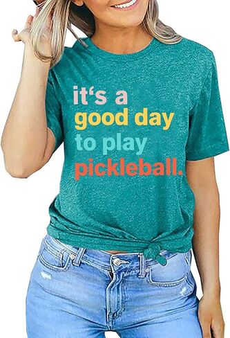 Pickleball Shirts Women Pickleball Player Lover Gifts T Shirts Pickleball Graphic Casual Short Sleeve Tee Tops in Kuwait