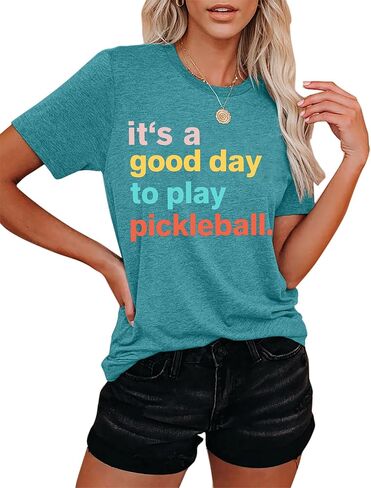Pickleball Shirts Women Pickleball Player Lover Gifts T Shirts Pickleball Graphic Casual Short Sleeve Tee Tops in Kuwait