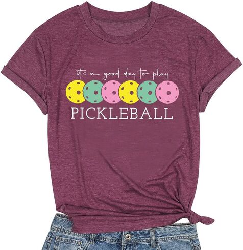 Pickleball Shirts Women Pickleball Player Lover Gifts T Shirts Pickleball Graphic Casual Short Sleeve Tee Tops in Kuwait