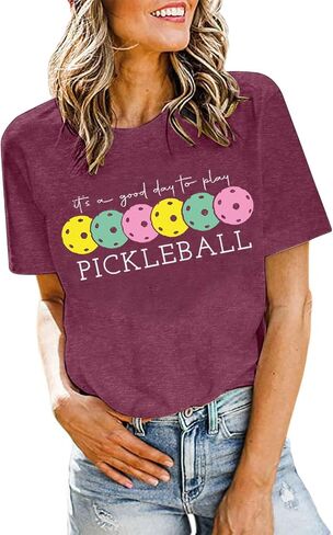 Pickleball Shirts Women Pickleball Player Lover Gifts T Shirts Pickleball Graphic Casual Short Sleeve Tee Tops in Kuwait