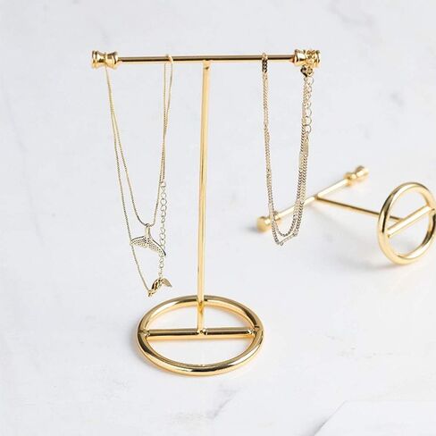Designer Miss 1set Modern Gold Metal Tabletop Bracelet & Necklace Jewelry Organizer Display Earring Rack ... in Saudi Arabia