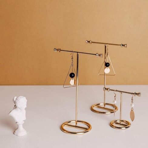 Designer Miss 1set Modern Gold Metal Tabletop Bracelet & Necklace Jewelry Organizer Display Earring Rack ... in Saudi Arabia