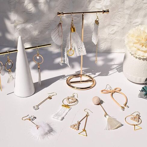 Designer Miss 1set Modern Gold Metal Tabletop Bracelet & Necklace Jewelry Organizer Display Earring Rack ... in Saudi Arabia