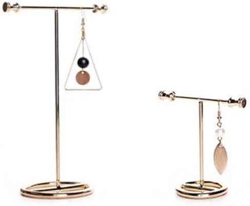 Designer Miss 1set Modern Gold Metal Tabletop Bracelet & Necklace Jewelry Organizer Display Earring Rack ... in Saudi Arabia