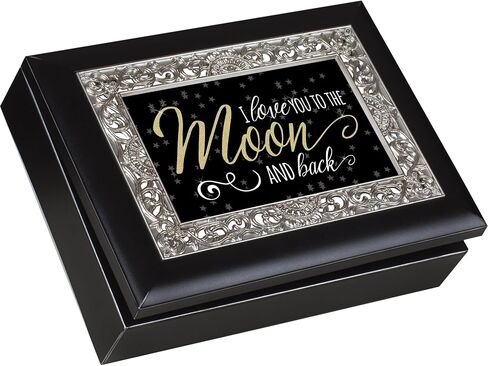 Love You to the Moon and Back Matte Black Jewelry Keepsake Box in Saudi Arabia