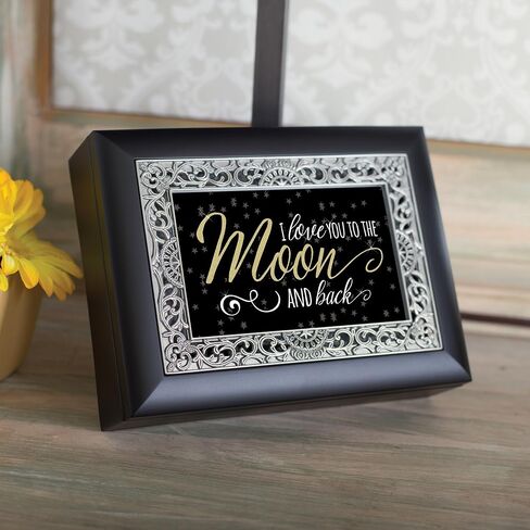 Love You to the Moon and Back Matte Black Jewelry Keepsake Box in Saudi Arabia