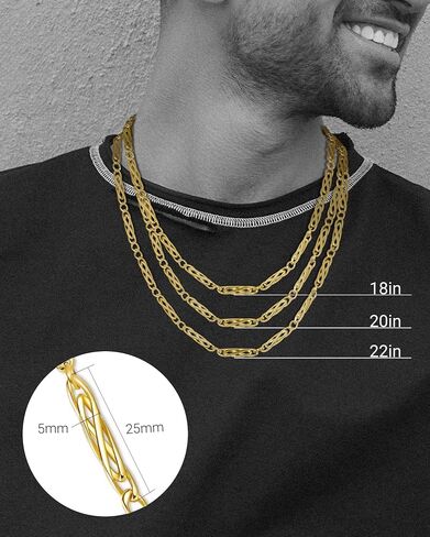 Cuban Link Chain For Men Stainless Steel Chain Necklace for Teen Boy Stainless Silver Rolo Cable Chain Necklaces Women Rope Chain Links Jewelry Unique Gifts for Birthday Valentine's Day in Saudi Arabia