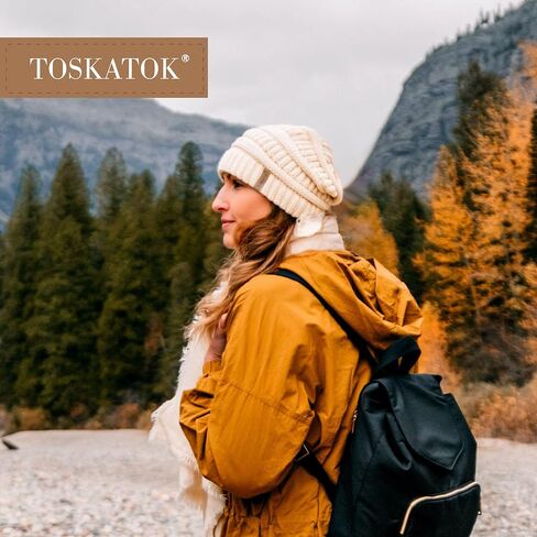 قبعة شتوية دافئة للسيدات من TOSKATOK مع قبعة تزلج ببطانة حرارية من القطيفة فائقة النعومة in Saudi Arabia