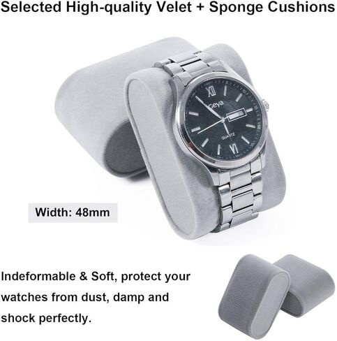 BEWISHOME منظم صندوق الساعة من جلد البولي يوريثان وصينية منظم للرجال، حزمة منظم من ألياف الكربون من الجلد الصناعي، أسود in Kuwait