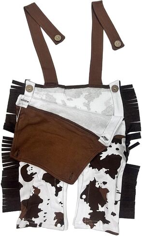Toddler Baby Boys 3 Pieces Western Cowboy Suspenders Halloween Party Dress Up Costume Suit Romper+Hat+Bib Outfits Set in Saudi Arabia