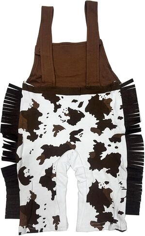 Toddler Baby Boys 3 Pieces Western Cowboy Suspenders Halloween Party Dress Up Costume Suit Romper+Hat+Bib Outfits Set in Saudi Arabia