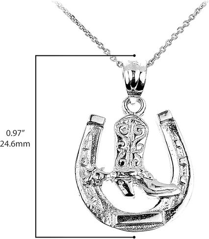 Claddagh قلادة من الذهب عيار 925 من الفضة الاسترليني على شكل حدوة حصان مع حذاء رعاة البقر - اختيار القلادة فقط أو طول السلسلة in Saudi Arabia