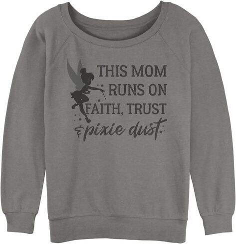 Disney Women's Tinkerbell Runs on Ftpd Junior's Raglan Pullover with Coverstitch in Saudi Arabia