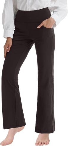 Cifupy المرأة السراويل اليوغا Bootcut مع جيوب عالية الخصر تجريب السراويل اليوغا اللباس السراويل 4 طريقة تمتد السراويل in Saudi Arabia