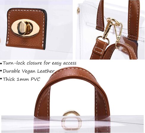 HOXIS Multifunction Clear Backpack for Stadium Approved Convertible Women Cross Body Bag (Brown) in Saudi Arabia
