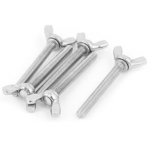 uxcell 304 Stainless Steel M6 Wing Shape Butterfly Head Screws Bolts 5pcs