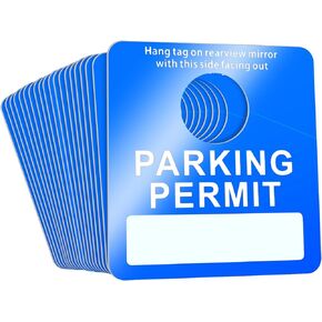 Remerry 500 Pack Parking Permit Hang Tags Bulk Rearview Mirror Hang Tags Plastic Parking Placards PVC Hang Tag, 3 x 2.76 Inch for Car Rear View Mirror(Blue)