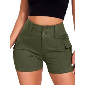 SEASUM Women Cargo Jeans Shorts High Wasited Cut Off Shorts Casual Summer tretchy Utility Mini Y2K Shorts with Pocket