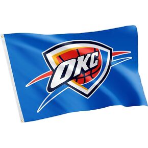 Desert Cactus Oklahoma City Thunder Flag NBA 100% Polyester Indoor Outdoor 3x5 feet National Basketball Association Team Flags OKC (Flag #1)