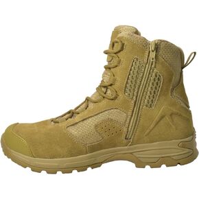 Ad Tec Tactical Boots For Men - 8″ Suede Leather & Waterproof Boots With Side Zipper - Men's Work & Safety Boots With Oil & Slip Resistant Outsole, Coyote