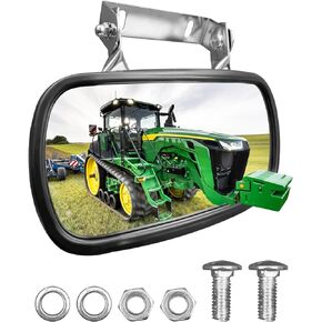 Strong Magnetic Tractor Mirrors Fit for John Deere Kubota Toyota Massery Ferguson New Holland CASE IH Kioti, Tractor Rear View Mirror Stainless Steel for Tractors Forklifts Trucks Boats Universal