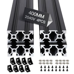 8pcs 1220mm V Slot 2040 Aluminum Extrusion European Standard Anodized Linear Rail for 3D Printer Parts and CNC DIY Black