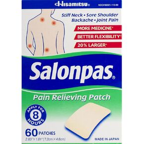 Salonpas Pain Relief Patches 60 Ea - Pack of 3