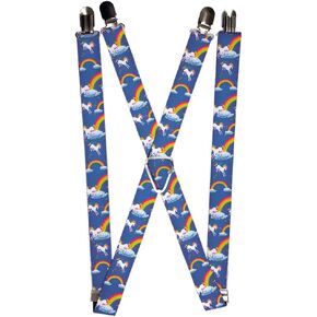 Buckle-Down Men's Suspender-Unicorns, Multicolor, One Size
