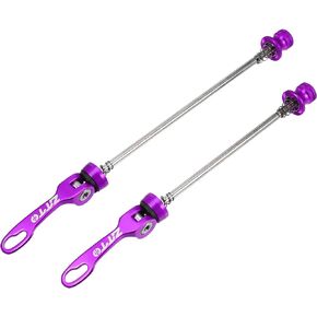 X AUTOHAUX 2 Pcs Bike Bicycle Quick Release Axles Skewers Lever Front Rear Bike Axle Wheel Hub 15cm 5.91" 18.5cm 7.28" Purple for MTB Moutain Road Bike