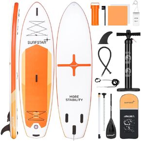 Surfstar Inflatable Paddle Board with Welding Technology, 34" Ultra Wide Inflatable SUP Paddleboards with Camera Mount and iSup Accessories, All Around Stand UP Paddle Boards for Adults & Youth