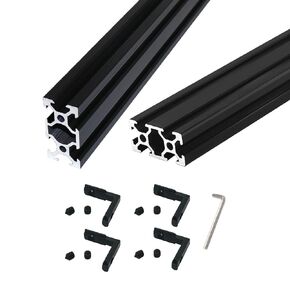 2pcs 800mm V Slot 2040 Aluminum Extrusion European Standard Anodized Black Linear Rail for 3D Printer Parts and CNC DIY (31.5inch)