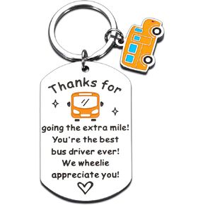 Bus Driver Appreciation Gifts School Bus Driver Gifts for Women Men Thank You Gifts for School Bus Drivers' Day Gifts Birthday Graduation Retirement Christmas Leaving Gifts School Bus Driver Keychain