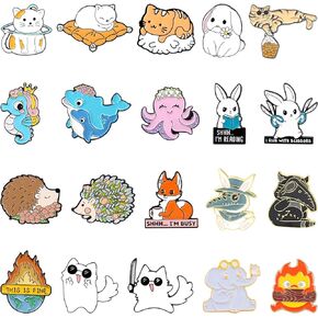 Enamel Pins for Backpacks, Cute Enamel Pins Backs Aesthetic Bulk Set Random Anime Lapel Badges Brooches Funny Pins for Women, Bag,Clothes,Jackets, Hats, Kids, Girls, Gifts