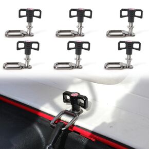 RERPRO Hardtop Removal Lift Quick Release Bolts Thumb Screws for 1997-2024 Jeep Wrangler TJ JK JL 4XE Gladiator JT 2021-2024 Ford Bronco Accessories Hard Top Fastener Nut Tie Down D-Rings Anchor, Flag