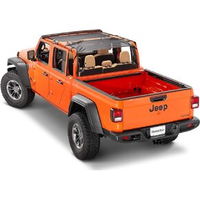 MasterTop ShadeMaker Freedom Mesh Bimini Top Plus|Fits or is Compatible with 2020-Current Jeep Gladiator|Black|14201701