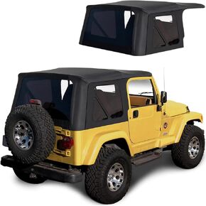 Sierra Offroad Soft Top for 1997 to 2006 Jeep Wrangler TJ - Spice, Denim Vinyl - 2 Door Jeep Soft Top with Rear Plastic Tinted Windows - Factory Precision Fit Replacement - No Upper Door Skins