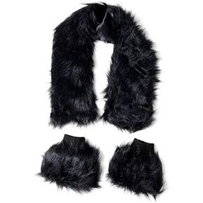 Shop LC Faux Fur Scarf for Women Neck Wrap with Boot Cuffs 100% Polyester Winter Accessories for Evening Party Size 38"