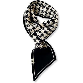 LumiSyne Winter Skinny Knitted Scarf Women Easy Pull-Through Stripe Houndstooth Animal Print Knitted Neckerchief Collar Scarf