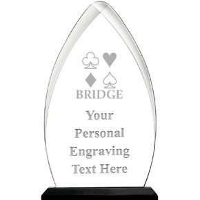 Bridge Acrylic Award, 6.75" H Personalized Bridge Award with Custom Engraving Prime