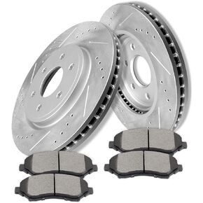 Brakes and Rotors Kit,ECCPP 2pcs Front Brake Rotors and 4pcs Ceramic Disc Brake Pads Set fit for 2008-2016 for Chrysler Town Country,2009-2013 for Dodge Journey,2012-2015 for Ram C/V