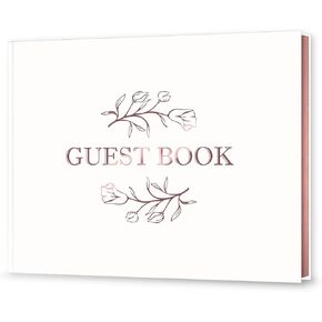 CalenDream Beautiful Wedding Guest Book, 7" x 9" Sign in Book, 120 GSM Thick Paper，Gilded Edges Hardcover Book for Wedding Baby Shower Birthday in Saudi Arabia