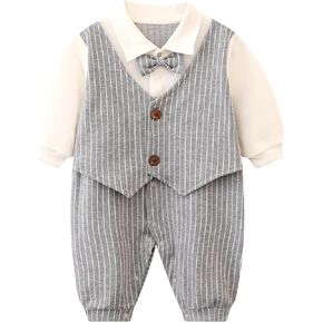 GORBAST Baby Boy Romper Little Kids Jumpsuit Outfit Long Sleeve Toddler Clothes
