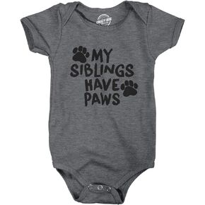 Creeper My Siblings Have Paws Funny Cool Cute Dog Cat New Baby Shirt For Newborn
