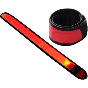 Techion 2 Pack LED Slap Armband/LED Snap on Bracelet with High Visibility for Cycling/Biking/Walking/Jogging/Running Gear