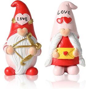 iStatue Coffee Gnomes - Set of 2 Resin 4-inch Swedish Collectible Figurines Couple and Coffee Bar Accessories for Counter Valentine Decor (Coffee Gnomes)